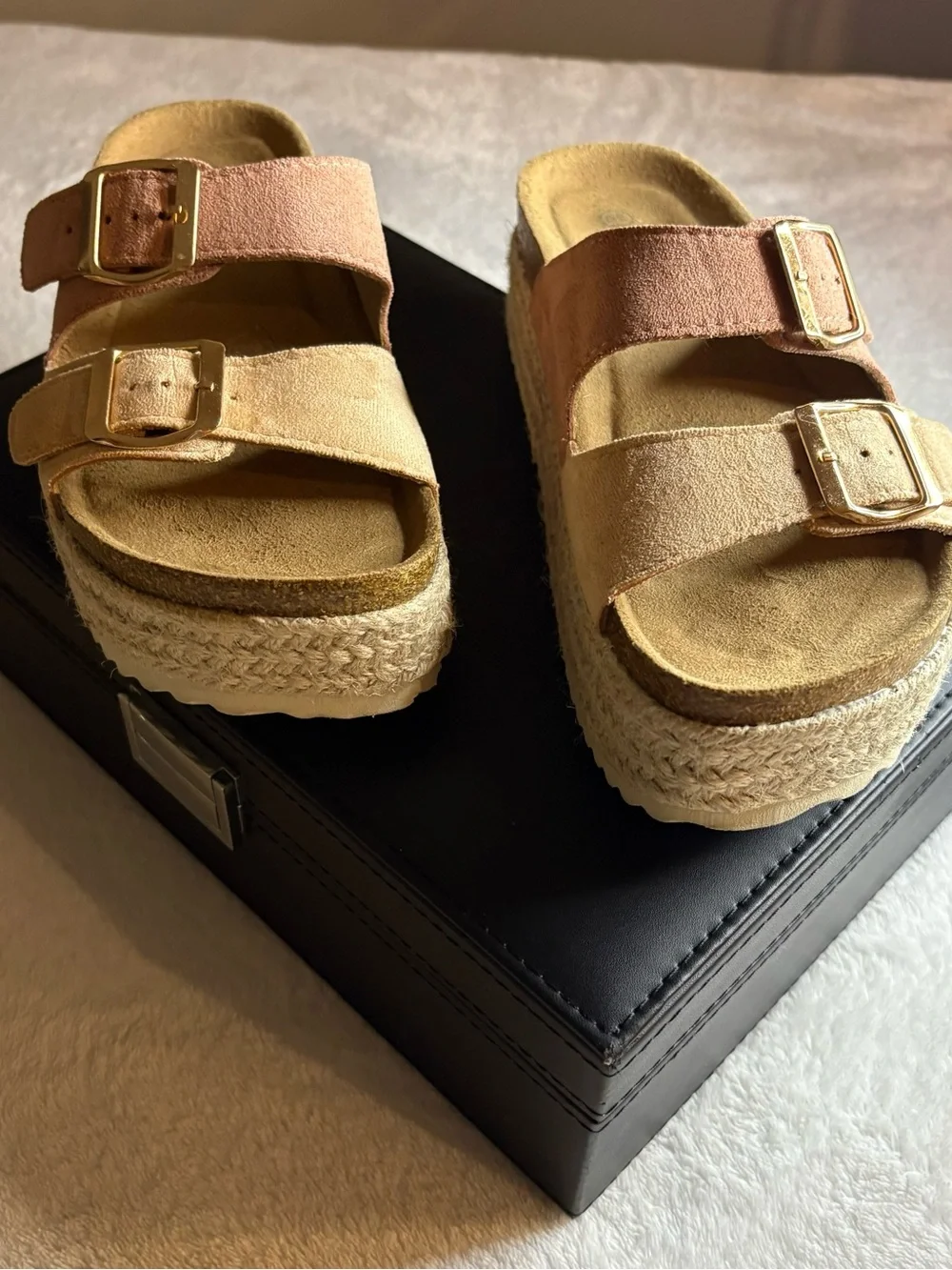 Fly-for Two Tone Espadrille Platform Sandals Blush Beige / EU 36 / US 6